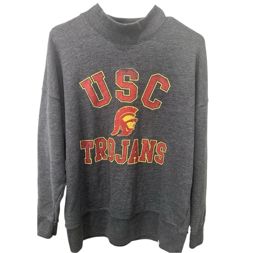 47 Brand USC Trojans Gray Sweatshirt with Red and Gold Logo